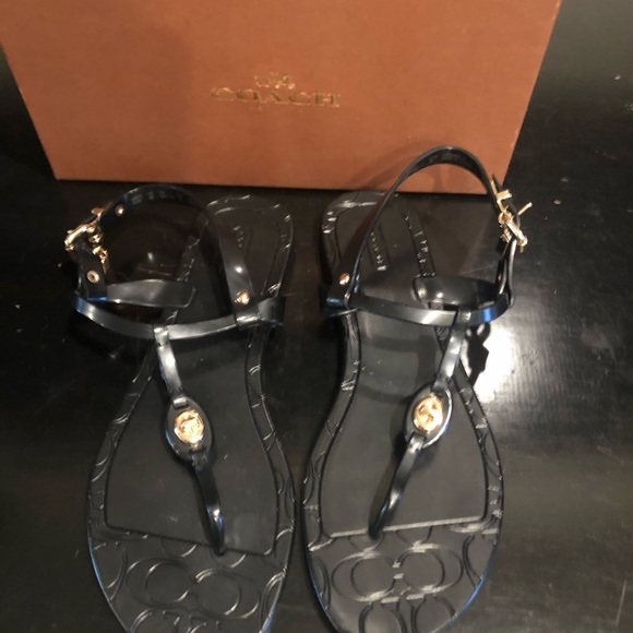 COACH NWT SANDALS BLACK JELLY Size-8 - Picture 2 of 6